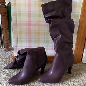 Purple knee-high boots
